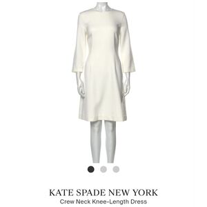 Kate Spade White Crew Neck Knee Length Dress